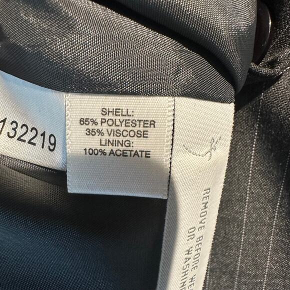 Ann Taylor Factory Store Size 2 Pinstriped Blazer Gray White Professional Office - Picture 7 of 9